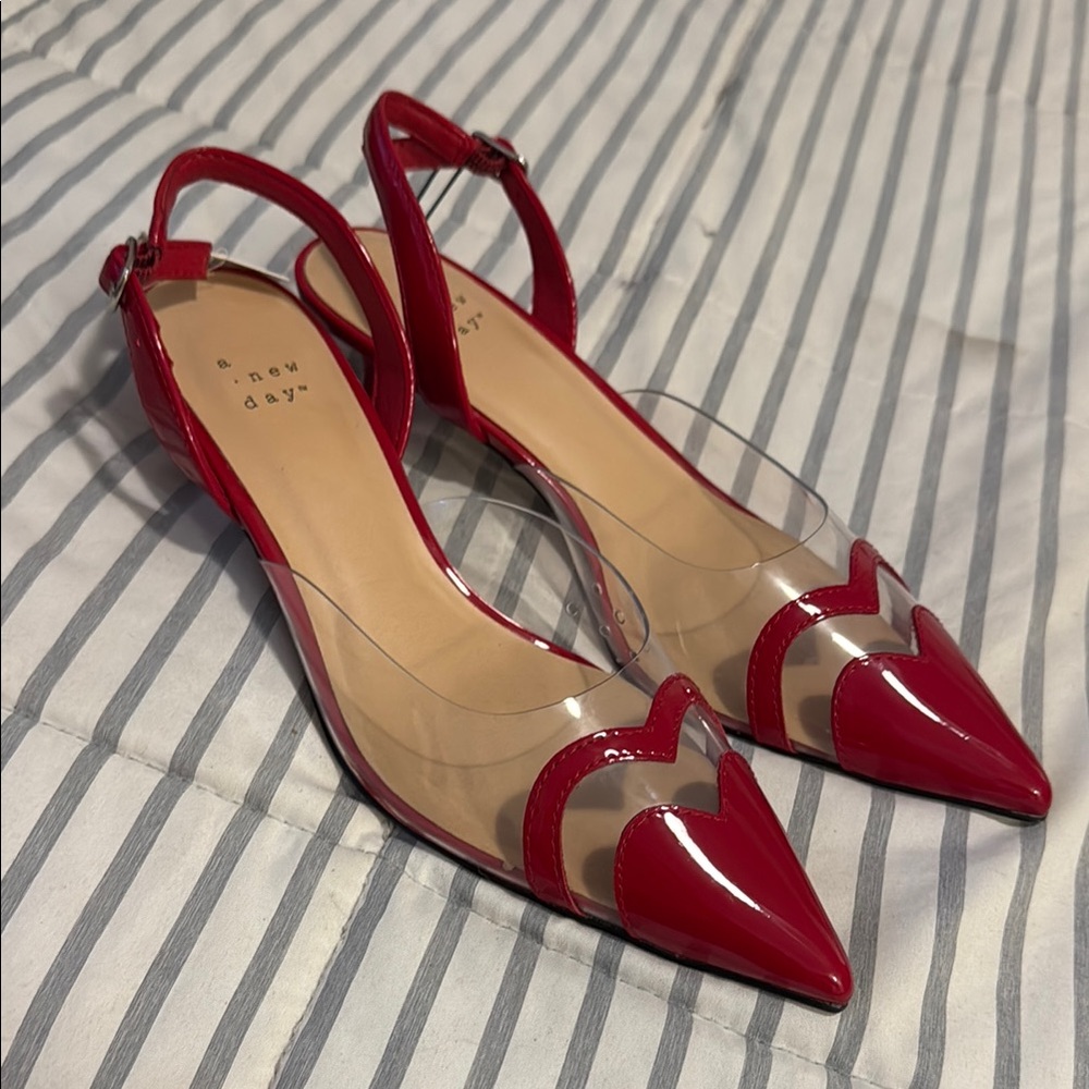 a new day Red and Transparent Slingback Heels - Picture 2 of 4